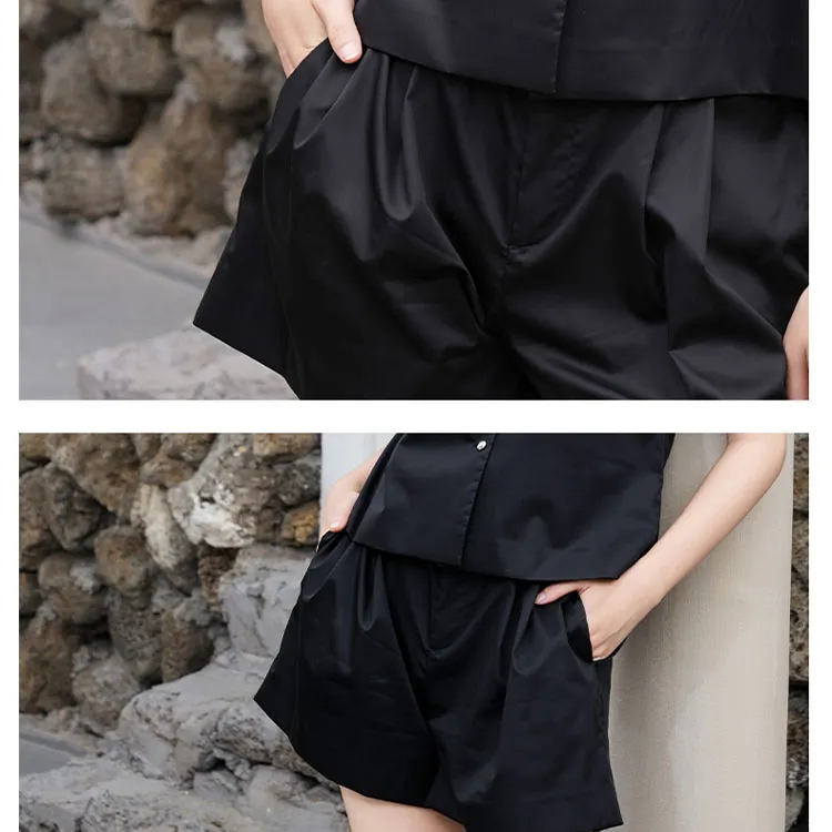 BESIONIA SS25 Casual Shorts Women's Black-5