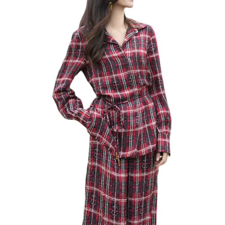 BESIONIA SS25 Shirt Women's Red Plaid Pattern-3