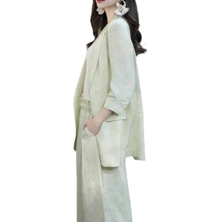 BESIONIA SS25 Business Suits Coats Women's Light Green-4
