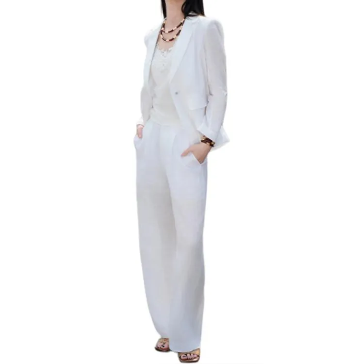 BESIONIA SS25 Business Suits Coats Women's White-5
