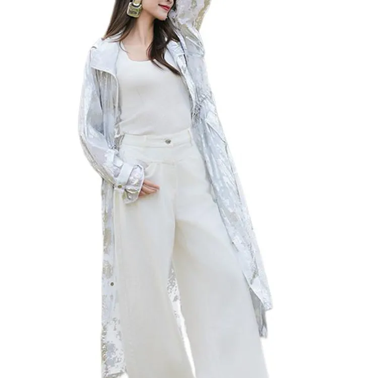 BESIONIA SS25 Trench Coat Women's Silver-4