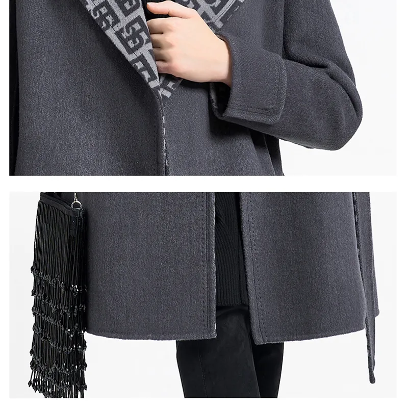 BESIONIA Coats Women's Dark Gray-5