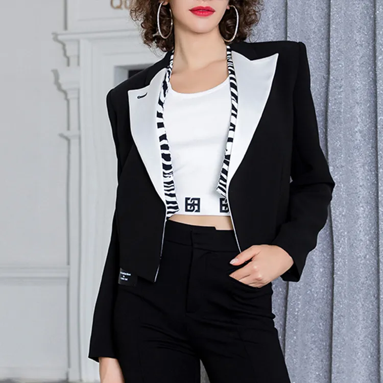 BESIONIA SS23 Business Suits Coats Women's Black-4