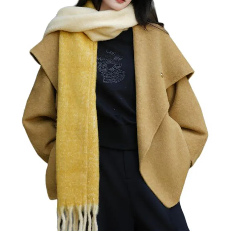 BESIONIA FW24 Cropped Coats Women's Yellow-1