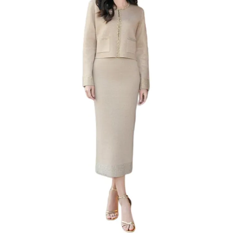 BESIONIA SS25 Casual Long Skirts Women's Gold-1