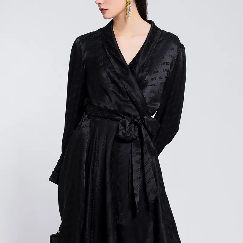 BESIONIA SS22 Long Sleeved Dresses Women's Black-1