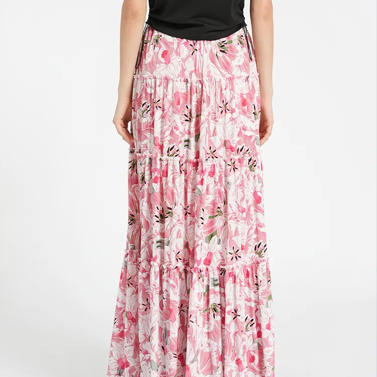 BESIONIA SS24 Casual Long Skirts Women's Pink-5