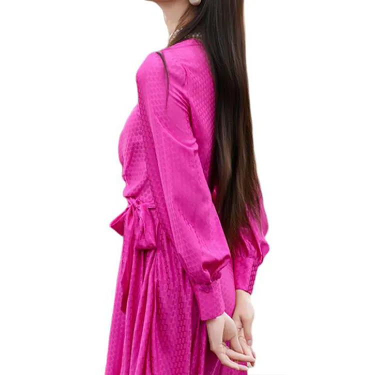 BESIONIA SS25 Long Sleeved Dress Women's Rose Red-4