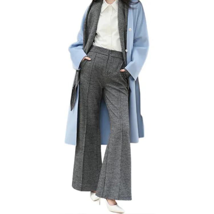 BESIONIA FW24 Casual Pants Women's Silver Gray-1