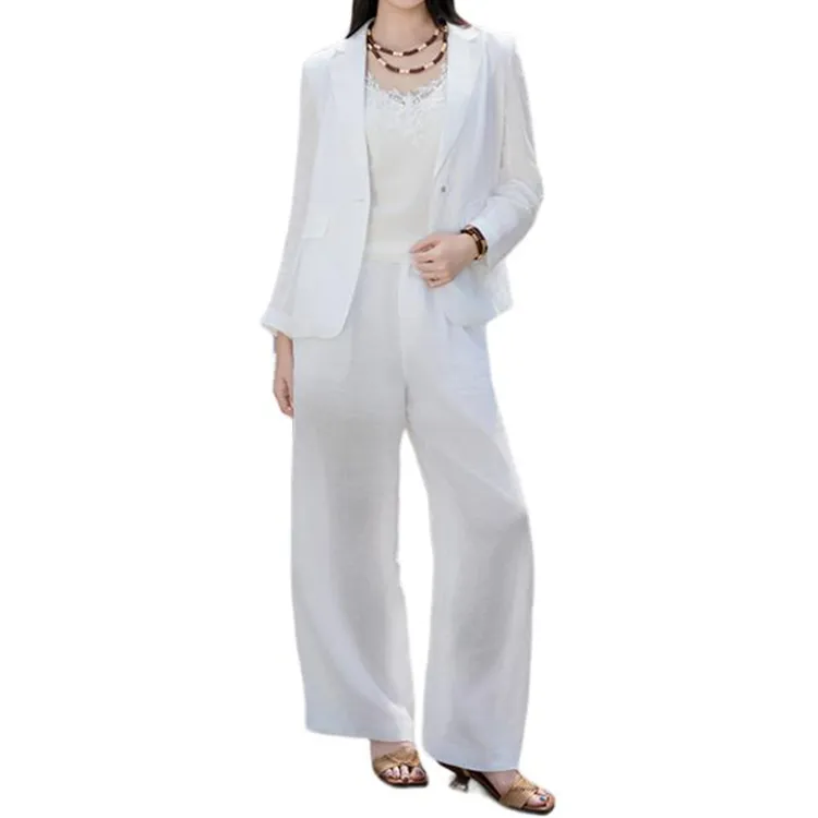 BESIONIA SS25 Business Suits Coats Women's White-1