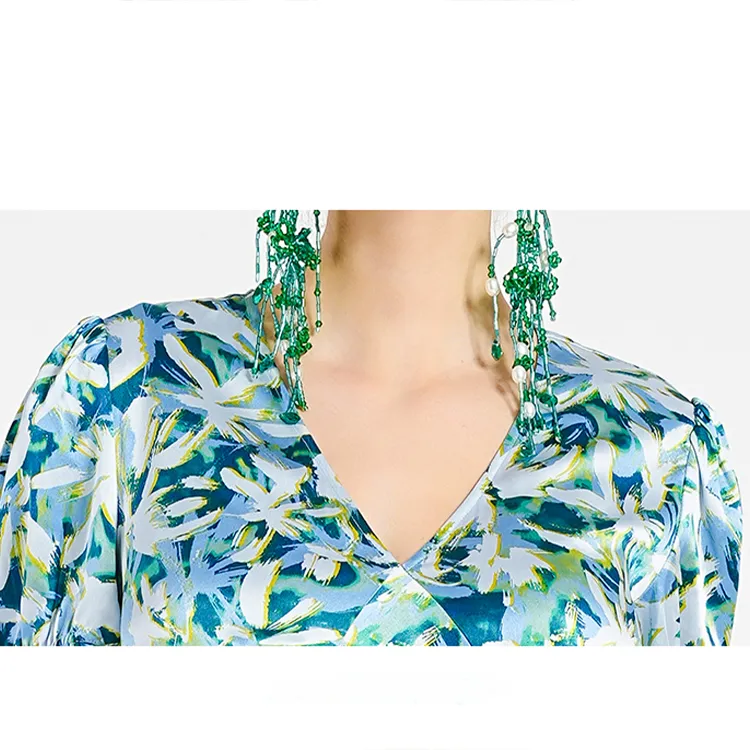BESIONIA SS24 Short Sleeved Dresses Women's Turquoise-5