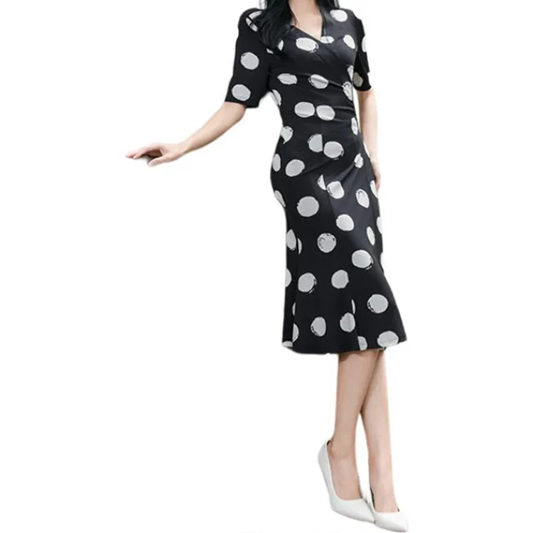 BESIONIA SS25 Short Sleeved Dresses Women's Black Pattern-2