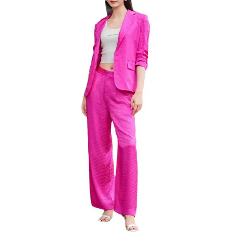 BESIONIA SS25 Business Suit Coat Women's Rose Red-3