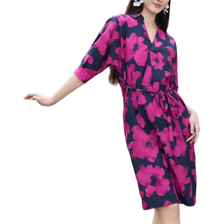 BESIONIA SS25 Short Sleeved Dress Women's Red Pattern-2