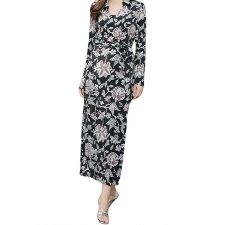 BESIONIA SS25 Long-Sleeved Dresses Women's Black And White Pattern-1