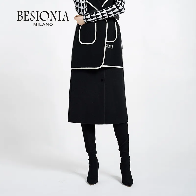 BESIONIA FW23 Casual Long Skirts Women's Black-4