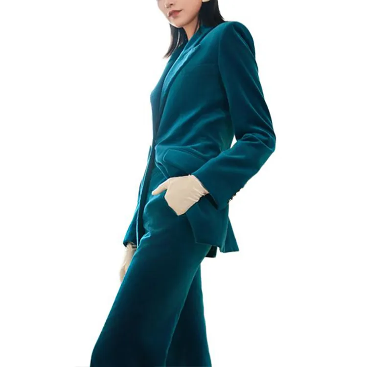 BESIONIA FW24 Business Suits Coats Women's Dark Blue-3
