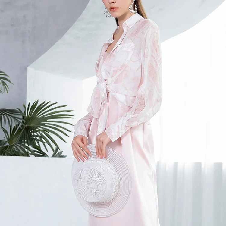 BESIONIA SS23 Shirt Women's Pink Floral Pattern-4