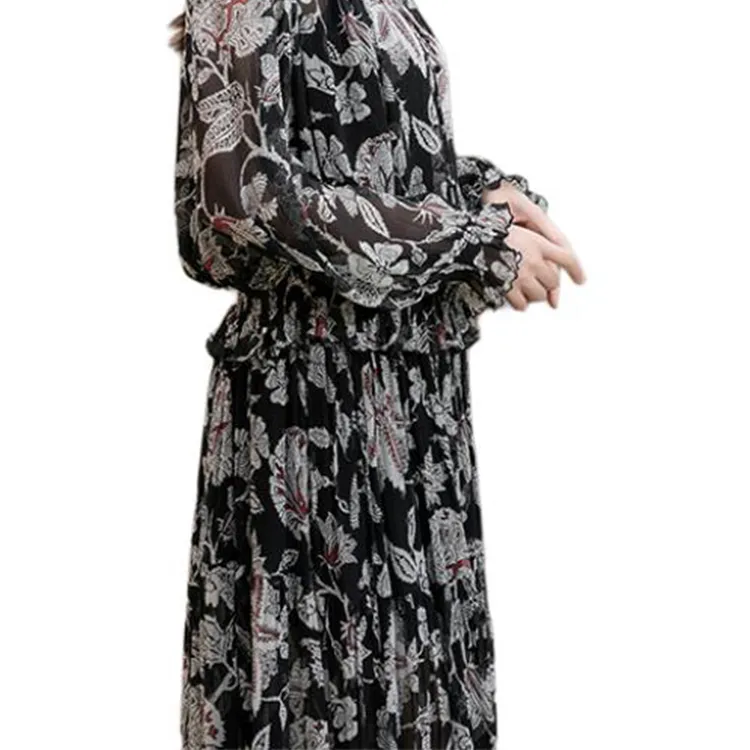 BESIONIA SS25 Casual Long Skirts Women's Black Pattern-4