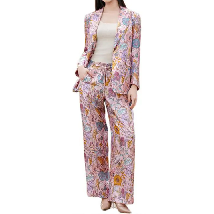 BESIONIA SS25 Casual Pants Women's Pink Floral-2