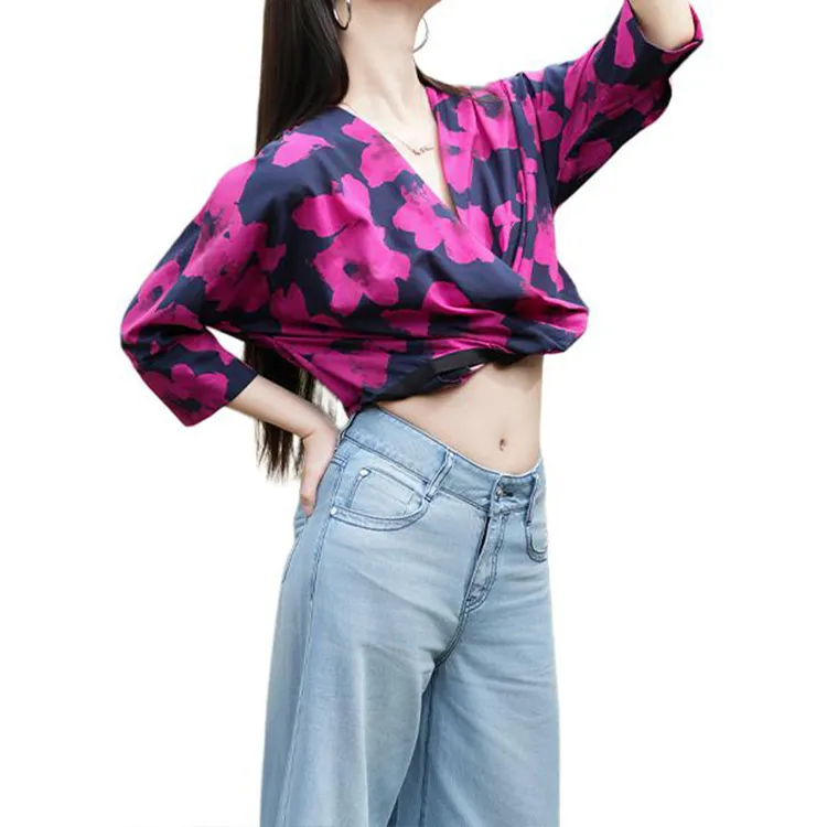 BESIONIA SS25 Shirt Women's Red Pattern-5