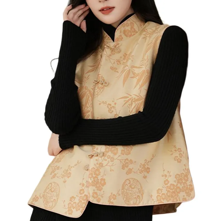 BESIONIA FW24 Vest Women's Apricot Pattern-4