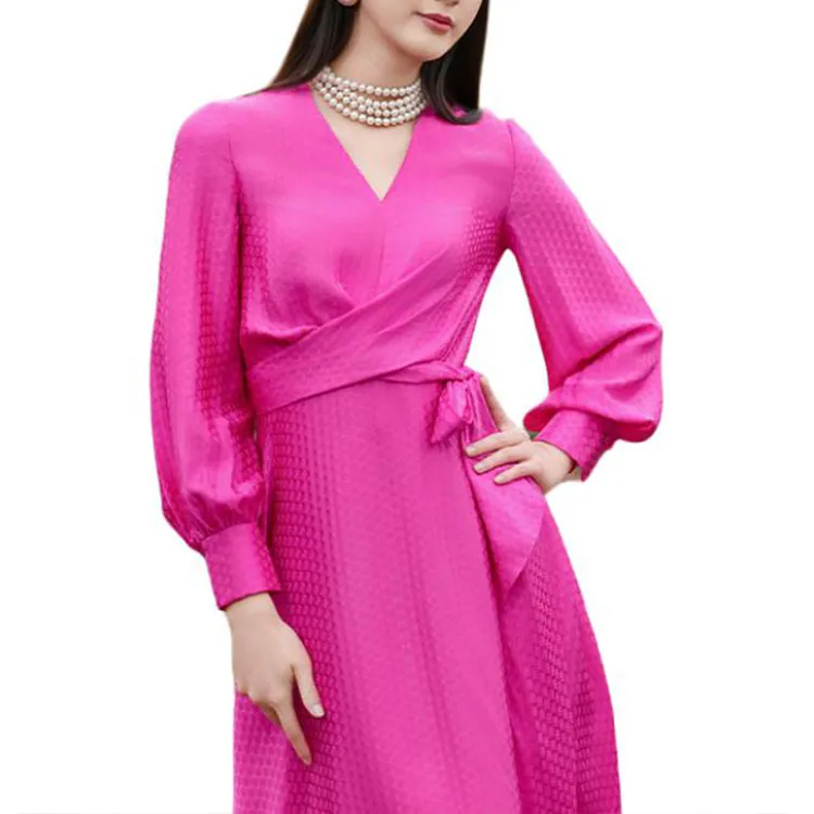 BESIONIA SS25 Long Sleeved Dress Women's Rose Red-3