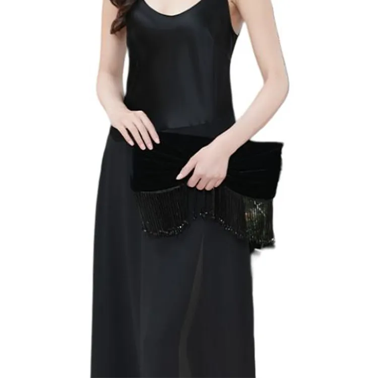 BESIONIA SS25 Slip Dresses Women's Black-4