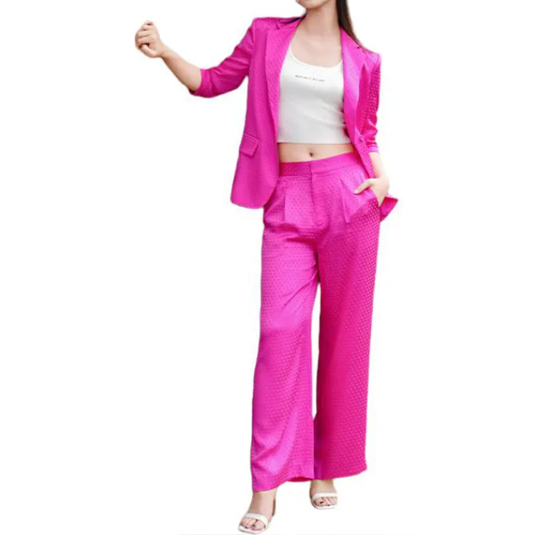 BESIONIA SS25 Business Suit Coat Women's Rose Red-2