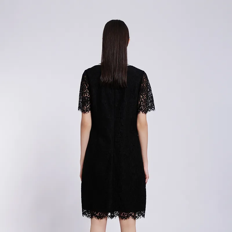 BESIONIA SS22 Short Sleeved Dress Women's Black White-2