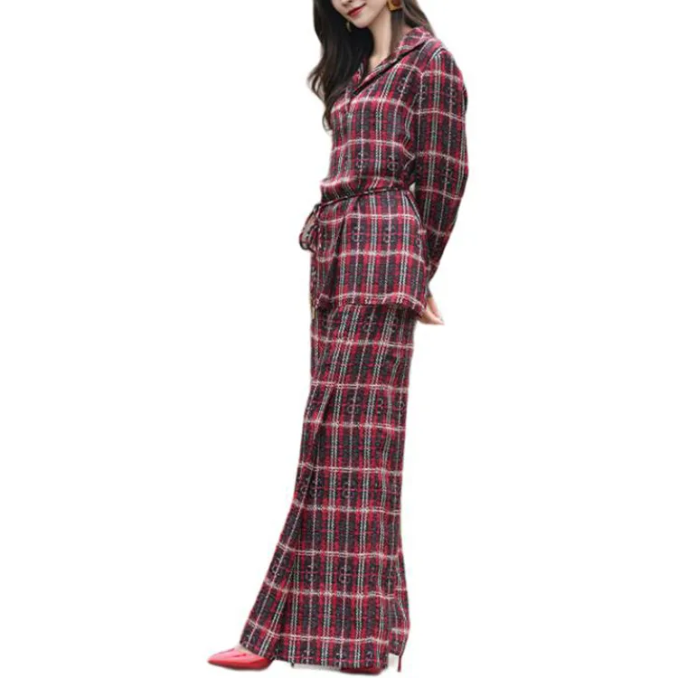 BESIONIA SS25 Shirt Women's Red Plaid Pattern-5