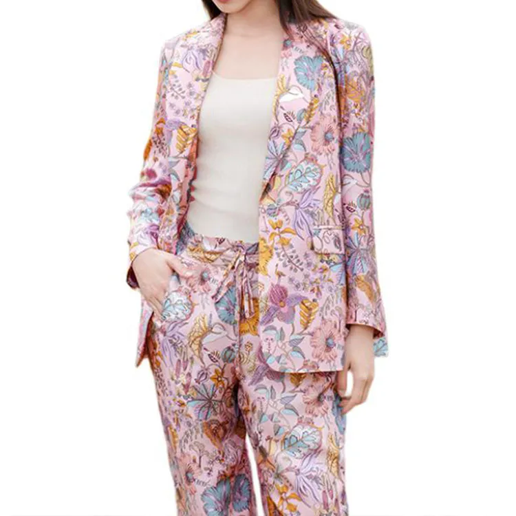 BESIONIA SS25 Casual Pants Women's Pink Floral-4