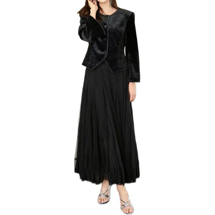 BESIONIA SS25 Casual Long Skirts Women's Black-1
