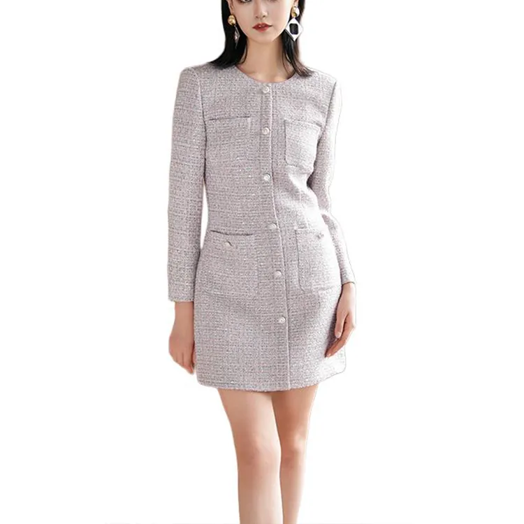BESIONIA FW24 Long Sleeved Dress Women's Purple-2