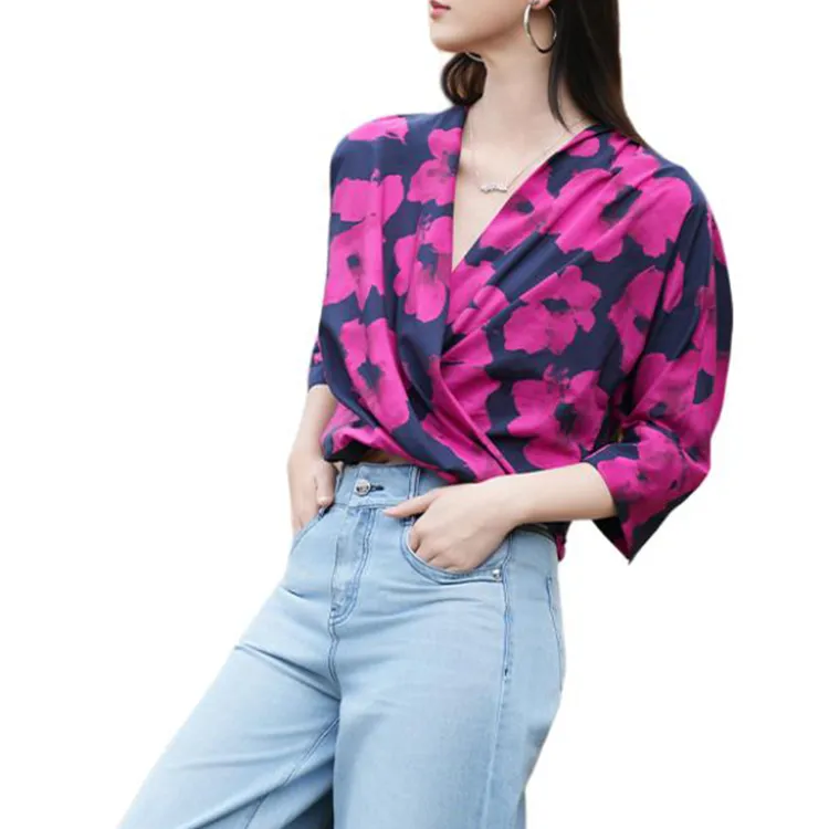 BESIONIA SS25 Shirt Women's Red Pattern-4