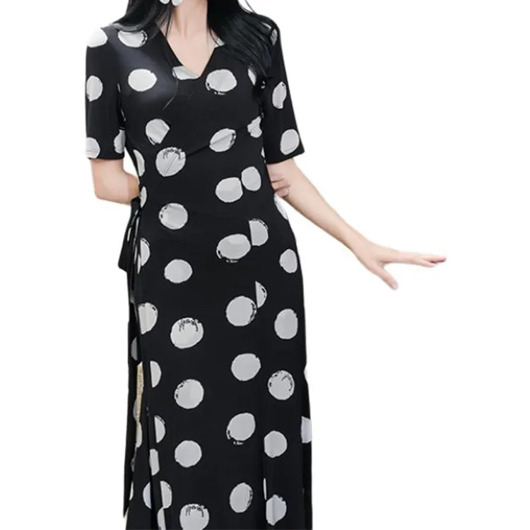 BESIONIA SS25 Short Sleeved Dresses Women's Black Pattern-5