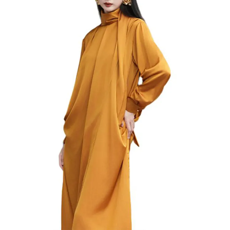 BESIONIA SS25 Long-Sleeved Dresses Women's Deep Yellow-3