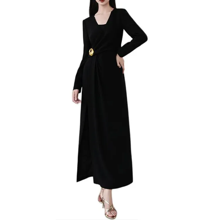 BESIONIA SS25 Long Sleeved Dresses Women's Black-1