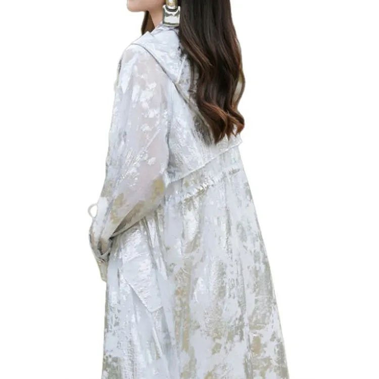 BESIONIA SS25 Trench Coat Women's Silver-5