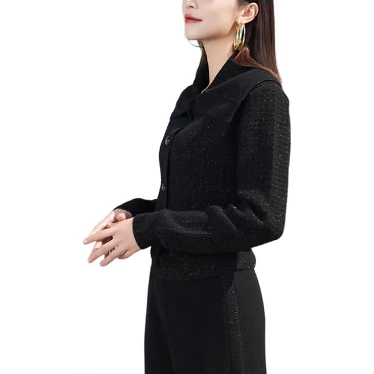 BESIONIA FW24 Cropped Coats Women's Black-3