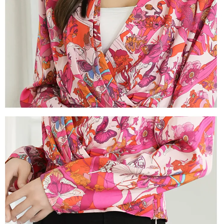 BESIONIA FW24 Shirt Women's Red Pattern-5