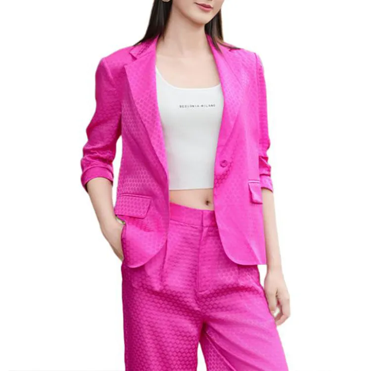 BESIONIA SS25 Business Suit Coat Women's Rose Red-1