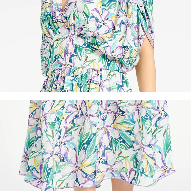 BESIONIA SS24 Short Sleeved Dress Women's Green-4