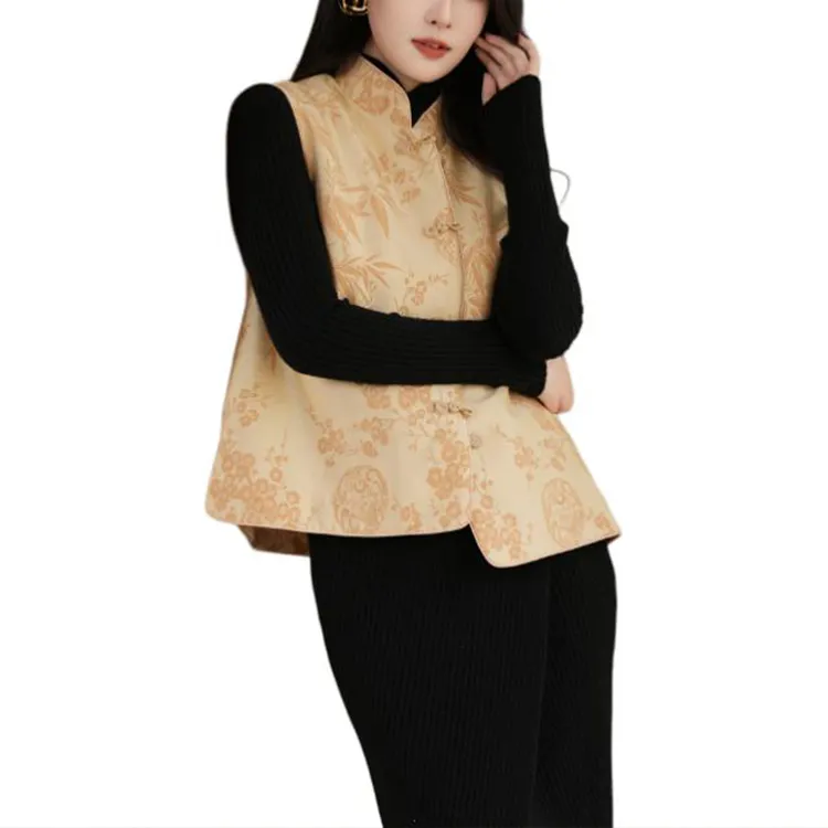 BESIONIA FW24 Vest Women's Apricot Pattern-2