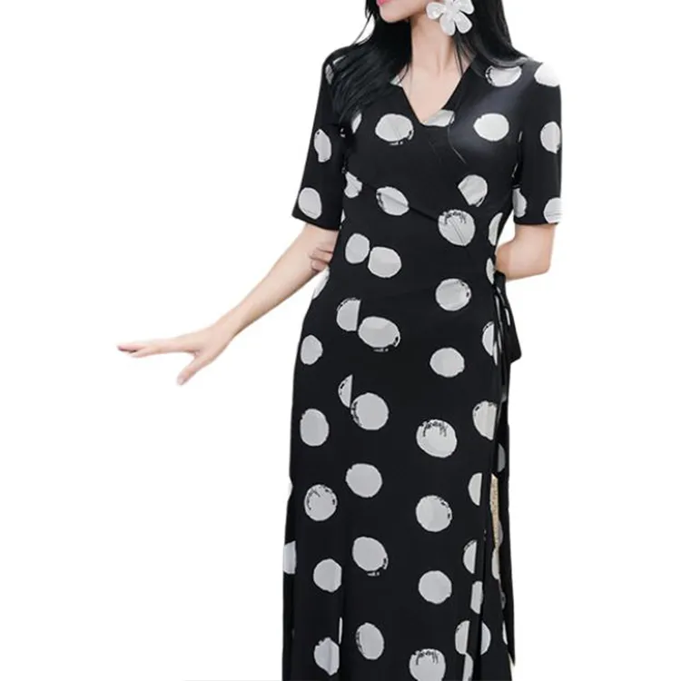 BESIONIA SS25 Short Sleeved Dresses Women's Black Pattern-4