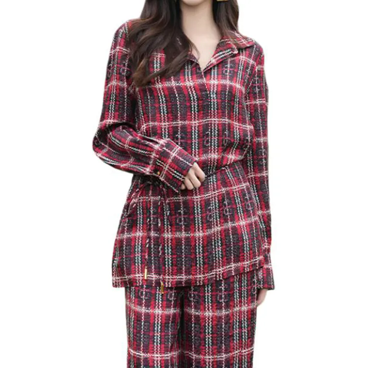 BESIONIA SS25 Shirt Women's Red Plaid Pattern-1