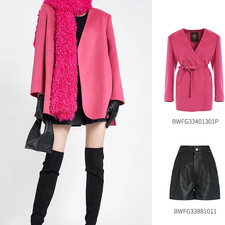 BESIONIA FW23 Coats Women's Pink-5