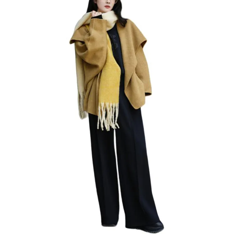 BESIONIA FW24 Cropped Coats Women's Yellow-3