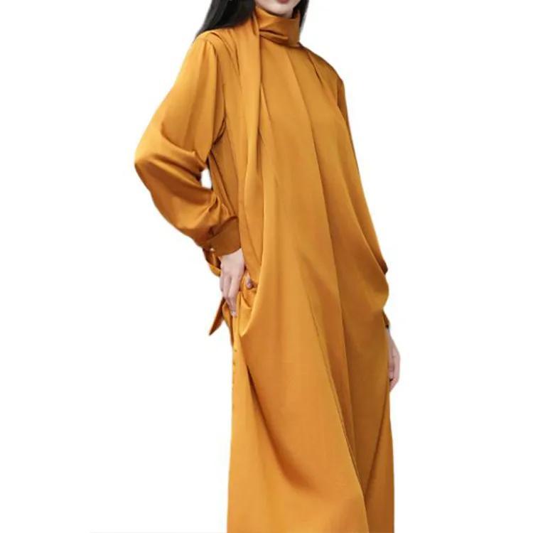 BESIONIA SS25 Long-Sleeved Dresses Women's Deep Yellow-4