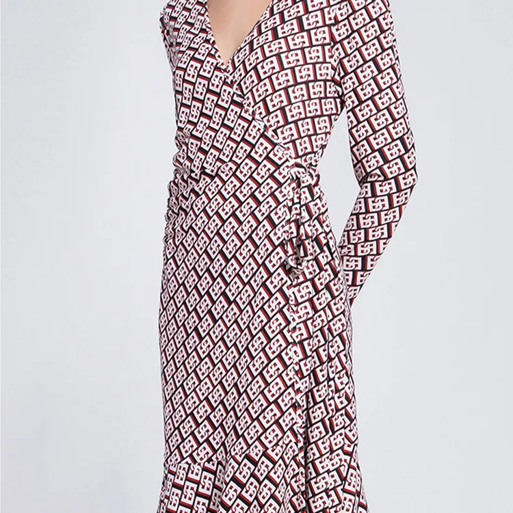 BESIONIA SS22 Long Sleeved Dresses Women's Red-5